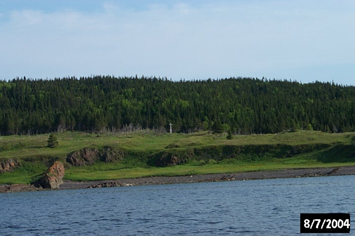 One of the crosses erected by the French, overlooking the site.